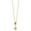 ZINZI gold plated zilveren collier 45cm met kleurrijke hanger (20mm) een speelse combinatie van vormen en kleuren champagne, bruin en wit ZIC2900