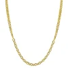 ZINZI goldplated zilveren collier 45cm met dubbele stijl: grove schakel en fijne kettingen ZIC2781G