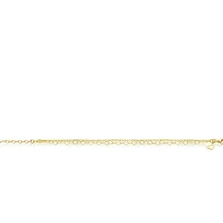ZINZI gold plated zilveren dubbele armband met open hartjes schakels ZIA2775G