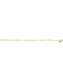 ZINZI gold plated zilveren gourmet schakelarmband met vijf glanzende bolletjes (3mm breed) ZIA2714G