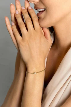 ZINZI gold plated zilveren gourmet armband met drie open hartjes 17-20cm ZIA2409G