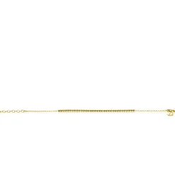 ZINZI gold plated zilveren jasseron armband met bolletjes schakels (2,5mm breed) in het midden 16-19cm ZIA2640G
