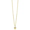 ZINZI gold plated zilveren ketting met druppelvormige hanger (14mm) bezet met witte zirkonia’s 42-45cm ZIC2871
