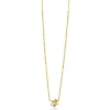 ZINZI gold plated zilveren ketting met speelse hanger (8mm) bezet met een mooie combinatie van bruine, groene en witte kleurstenen in verschillende slijpvormen 42-45cm ZIC2867