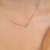 ZINZI gold plated zilveren ketting 42–45cm met verbonden hartjes, witte zirkonia's ZIC2493Y