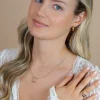 ZINZI gold plated zilveren ketting 42–45cm met luxe cross-over hanger (16mm) bezet met witte zirkonia's ZIC1790Y