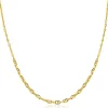 ZINZI goldplated zilveren ketting 45cm met aflopende marineschakels ZIC2762G