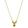ZINZI gold plated zilveren ketting 42-45cm met hart en 8 glanzende donuts ZIC2760