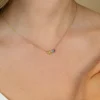 ZINZI gold plated zilveren ketting met multi-color rechthoekige kleurstenen 42-45cm ZIC2739