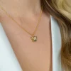 ZINZI gold plated zilveren ketting 42-45cm met vlinder hanger, bezet met witte zirkonia's ZIC2742