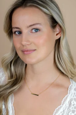 ZINZI gold plated zilveren ketting 45cm met glanzend plaatje om te graveren ZIC2344G