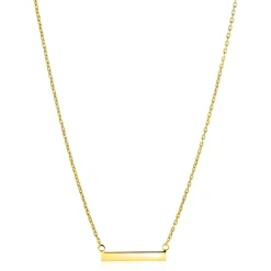 ZINZI gold plated zilveren ketting 45cm met glanzend plaatje om te graveren ZIC2344G
