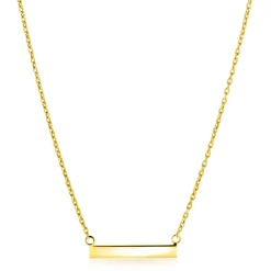 ZINZI gold plated zilveren ketting 45cm met glanzend plaatje om te graveren ZIC2344G