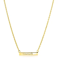 ZINZI gold plated zilveren ketting 45cm met glanzend plaatje om te graveren ZIC2344G