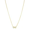 ZINZI gold plated zilveren ketting met Infinity teken, vol bezet met witte zirconia's 42-45cm ZIC2597Y
