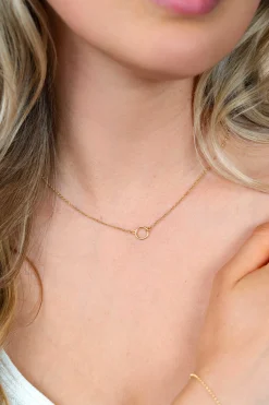 ZINZI gold plated zilveren ketting met open rondje 40-45cm ZIC2523G