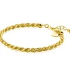 ZINZI gold plated zilveren koord armband 4mm breed ZIA2343G