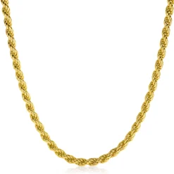 ZINZI gold plated zilveren koord ketting 45cm 4mm breed ZIC2343G