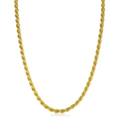ZINZI gold plated zilveren koord ketting 45cm 4mm breed ZIC2343G