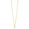 ZINZI gold plated zilveren letter hanger Y bezet met witte zirkonia's ZIH2828-Y (zonder ketting)