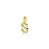 ZINZI gold plated zilveren letter hanger S bezet met witte zirkonia's ZIH2828-S (zonder ketting)