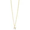 ZINZI gold plated zilveren letter hanger N bezet met witte zirkonia's ZIH2828-N (zonder ketting)