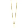 ZINZI gold plated zilveren letter hanger I bezet met witte zirkonia's ZIH2828-I (zonder ketting)