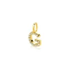 ZINZI gold plated zilveren letter hanger G bezet met witte zirkonia's ZIH2828-G (zonder ketting)
