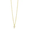 ZINZI gold plated zilveren letter hanger F bezet met witte zirkonia's ZIH2828-F (zonder ketting)