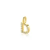 ZINZI gold plated zilveren letter hanger D bezet met witte zirkonia's ZIH2828-D (zonder ketting)