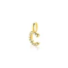 ZINZI gold plated zilveren letter hanger C bezet met witte zirkonia's ZIH2828-C (zonder ketting)