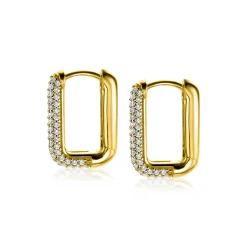 ZINZI gold plated zilveren luxe oorringen 18x3mm rechthoekig met witte zirconia's ZIO2222Y