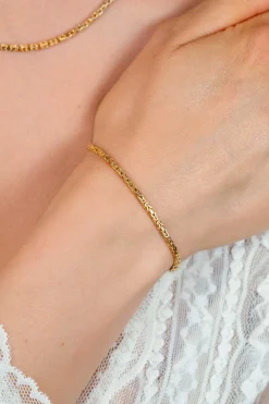 ZINZI gold plated zilveren massieve koningsschakel armband (2mm breed) 17-20cm ZIA2846G