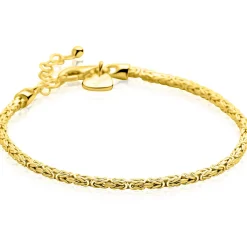ZINZI gold plated zilveren massieve koningsschakel armband (2mm breed) 17-20cm ZIA2846G