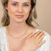 ZINZI gold plated zilveren massieve koord armband (2,6mm breed) 18-20cm ZIA2844G