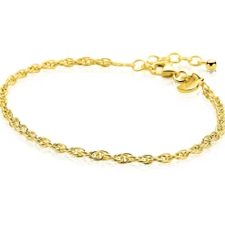 ZINZI gold plated zilveren massieve koord armband (2,6mm breed) 18-20cm ZIA2844G