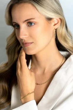 ZINZI gold plated zilveren marine schakel armband met zes grotere ovale schakels 4,5mm breed 18-20cm ZIA2413G
