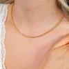 ZINZI gold plated zilveren massieve koord ketting (2,6mm breed) 42-45cm ZIC2844G