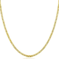 ZINZI gold plated zilveren massieve koningsschakel ketting (2mm breed) 42-45cm ZIC2846G