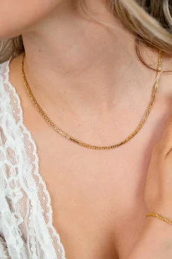 ZINZI gold plated zilveren massieve koningsschakel ketting (2mm breed) 42-45cm ZIC2846G
