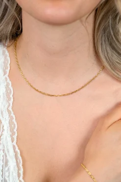 ZINZI gold plated zilveren marine schakel ketting (2,3mm breed) 42-45cm ZIC2841G