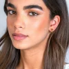 ZINZI gold plated zilveren multi-look oorstekers drie banen glad 16mm ZIO2294