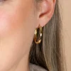 ZINZI gold plated zilveren oorringen 28 x 3mm met scharniersluiting ZIO193G