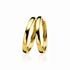 ZINZI gold plated zilveren oorringen 28 x 3mm met scharniersluiting ZIO193G
