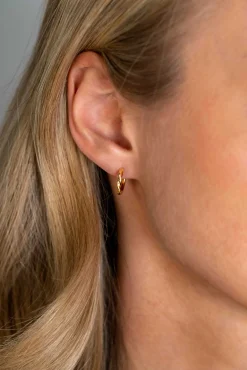 ZINZI gold plated zilveren oorringen met gedraaide buis 12 x 2mm ZIO2321G