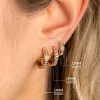 ZINZI gold plated zilveren oorringen 12 x 3mm bezet met witte zirconia's ZIO187Y