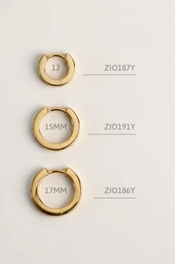 ZINZI gold plated zilveren oorringen 12 x 3mm bezet met witte zirconia's ZIO187Y