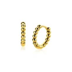 ZINZI gold plated zilveren oorringen bolletjes motief 13,5x2,5mm ZIO923G