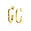 ZINZI gold plated zilveren oorstekers in ovale vorm (20mm) bezet met regenboog kleurstenen ZIO2310YMC