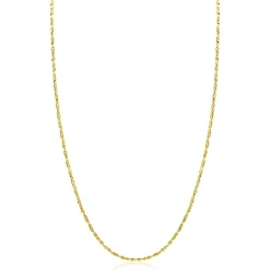 ZINZI gold plated zilveren organisch gedraaide schakel ketting (1,8mm breed) 42-45cm ZIC2843G